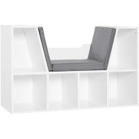 Librería con Asiento 6 Cubo Librería Original Infantil Zapatero con Cojín Estante con Banco Multiusos 102x30x61cm - details 0