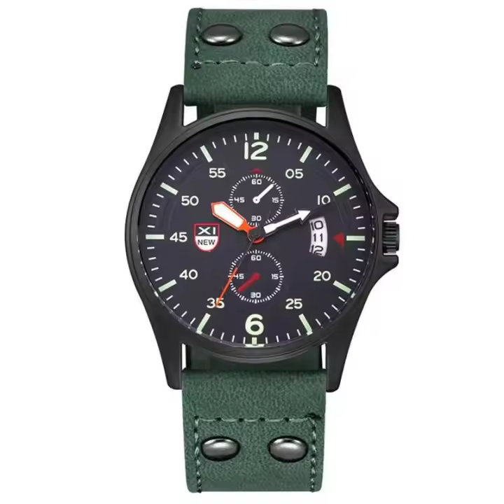 Reloj de Pulsera de Cuarzo Automático de Marca XINEW Correa de Cuero de Moda Casual para Hombres - 1