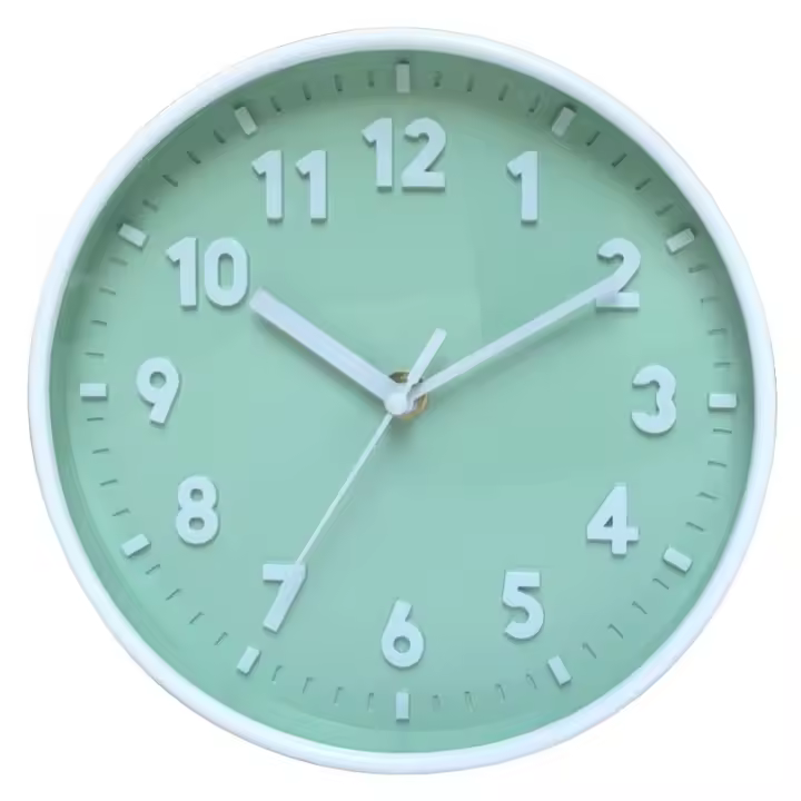 Reloj de pared con número 3D operado por batería, bonito reloj redondo sin tictac de 8 pulgadas, montado en la pared, relojes silenciosos coloridos para el hogar - 1