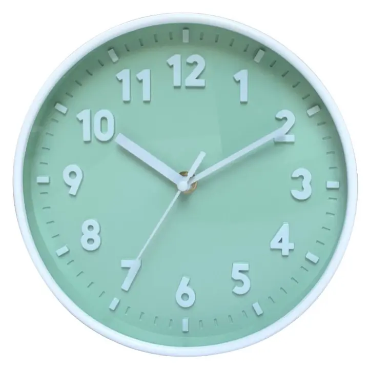 Reloj de pared con número 3D operado por batería, bonito reloj redondo sin tictac de 8 pulgadas, montado en la pared, relojes silenciosos coloridos para el hogar - 1