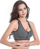Paquete de 3 sujetadores deportivos para mujer con cremallera frontal, sin aros, cómodos, poscirugía, con almohadillas extraíbles - details 1