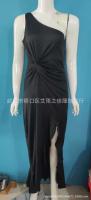 Vestidos largos con volantes irregulares para mujer, sin mangas, Color sólido, elegante, para fiesta de noche y graduación, Vestido de moda - details 1