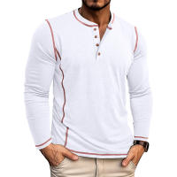 Sudadera de hombre Camiseta de manga larga de hombre Camisa Henley de hombre Top de cuatro botones - details 5