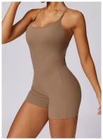 Material de nylon cruzado del estilo sólido sin mangas del top corto del puente de la yoga para el verano/primavera - details 12
