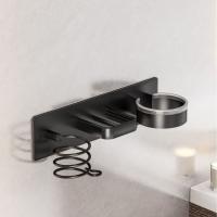 Soporte de aluminio para secador de pelo, soporte para alisador de pelo a prueba de herrumbre montado en la pared, ahorro de espacio, soporte para soplador de inodoro 3 en 1 para el hogar - details 9