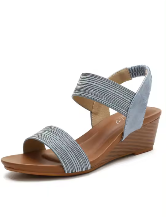 Sandalias para niña, zapatos de hadas de estilo romano, nuevos zapatos de verano de gran tamaño para mujeres de moda con tacón de cuña. - 1