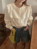 Blusa de verano para mujer, camisa de primavera, blusa para mujer, Blusas largas de gasa, informales, elegantes, Vintage, de manga larga, holgada de gran tamaño, blanca - details 20