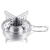 TOMSHOO-Acero inoxidable portátil para acampar, soporte cruzado y tapa para estufa de Alcohol, supervivencia al aire libre, con asas plegables - details 10