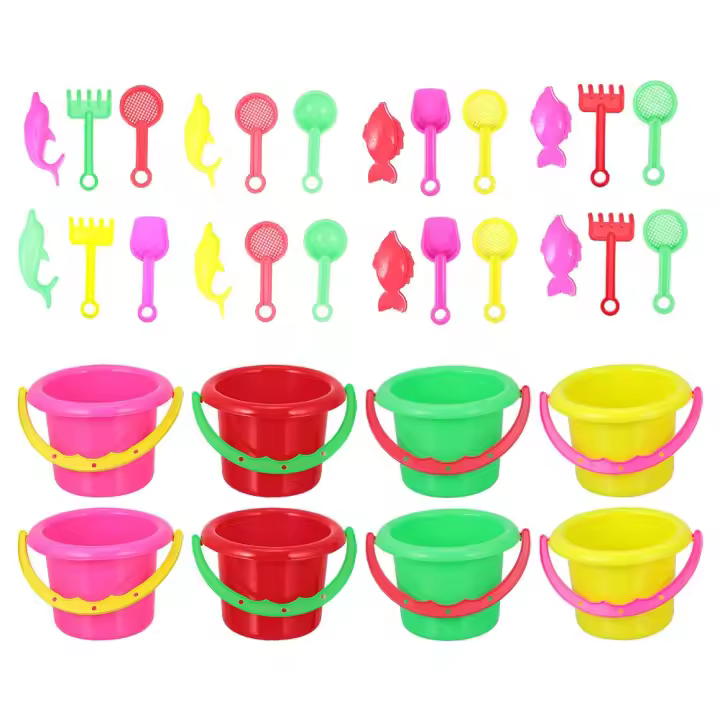 Juego de Juguetes de Playa para Niños Kit de Pala y Cubo S Diversión de Verano al Aire Libre 8 Sets - 1
