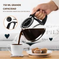 Cafetera eléctrica de gran capacidad de 750 ml, cafetera de infusión, cafetera de 6 tazas/cafetera adecuada para el hogar, la oficina y los viajes - details 1