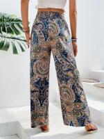 Pantalones de Verano Versátiles de Impresión Khaki Cintura Elástica, Legua Ancha, Comodidad Casual - details 3