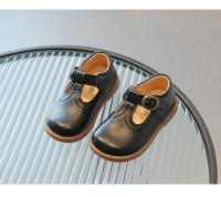 Zapatos de cuero con correa en T para niños, zapatos de princesa para niñas, zapatos planos transpirables para niños, negro, marrón, bebés pequeños, primavera y otoño - details 1