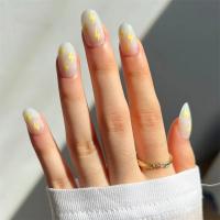 24Pcs Uñas Postizas Acrílicas Removibles En Estilo Almendrado Multicolor Con Ondas Para Fiesta Uñas Postizas Glossy Y Impermeables - details 5