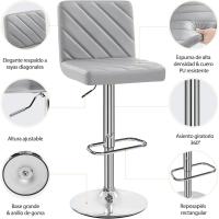 Juego de 2 Taburetes de Bar Altura Ajustable 92-113,5cm Sillas de Bar Asientos Giratorios Diseño Moderno Taburetes Altos Negro - details 59