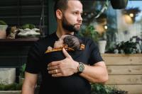 Dad Shirt Baby Carrier | The Dad Baby Carrier Shirt | Designed to Help New Dads Bond | Comfortable，Mens Baby Carrier | Pure Black, XL, Short Sleeve - details 6
