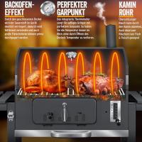 Parrilla de Carbón Grande con Carrito Asador BBQ de Acero Inoxidable con Termómetro - details 19