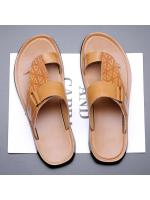 2025 verano hombres sandalias de cuero gran tamaño moda cien con simple juventud masculina playa zapatos zapatillas - details 3