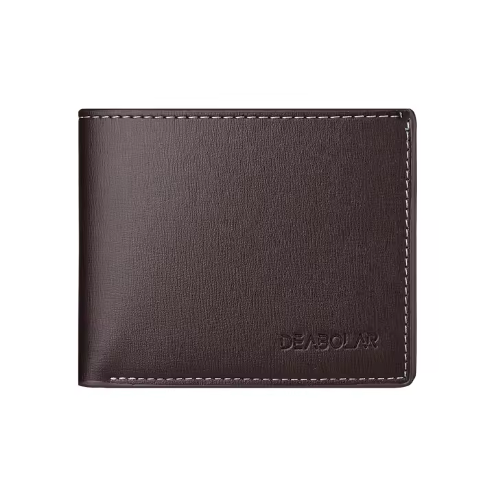 Billetera de cuero casual para hombres, billetera corta para adelgazar, plegable, clip de tarjeta juvenil - 1