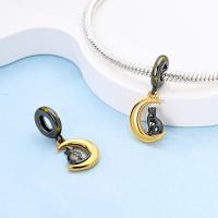 Cuentas colgantes de gato negro con luna estrellada misteriosa de Plata de Ley 925 compatibles con pulsera Original Pandora, cuentas de abalorios, regalo de joyería para mujer - details 2