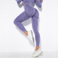 Pantalones elásticos para correr para mujer, deportes de Yoga de cintura alta sin costuras, mallas de gimnasio push-up, recién llegados - details 0