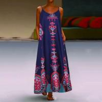 Vestido largo con tirantes estampado nuevo para mujer, talla grande para mujer - details 5