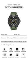 Reloj Deportivo para Hombres SMAEL Modelo SL-8071 con Doble Pantalla Movimiento de Cuarzo Resistente al Agua 50M Material TPU+Plástico Correa de 250mm - details 7