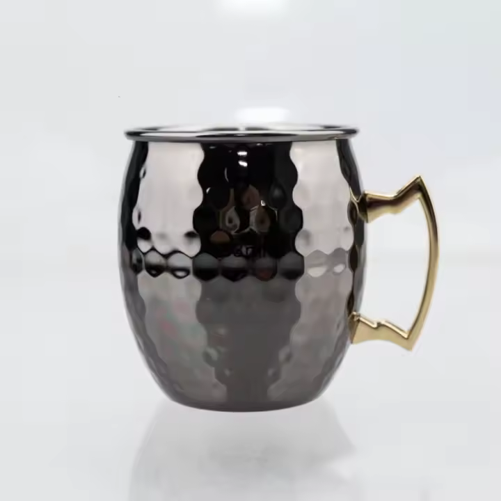 Taza de Cobre Puro de 500ml, Mule de Moscú engosada, Taza de Mula de Moscú, Taza de fin de año martillado, Taza de Mulas, cóceles, café, cerveza - 1
