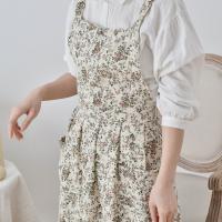 Delantal de cocina de algodón con estampado Floral, delantal de trabajo doméstico de estilo francés, delantal elegante suave para tienda de flores, cafetería - details 4