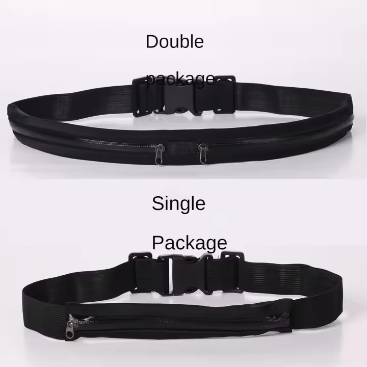 2 bolsillos deportivos flexibles al aire libre impermeables para hombres y mujeres, fitness, carrera, ciclismo, bolsas telefónicas, cinturones - 1