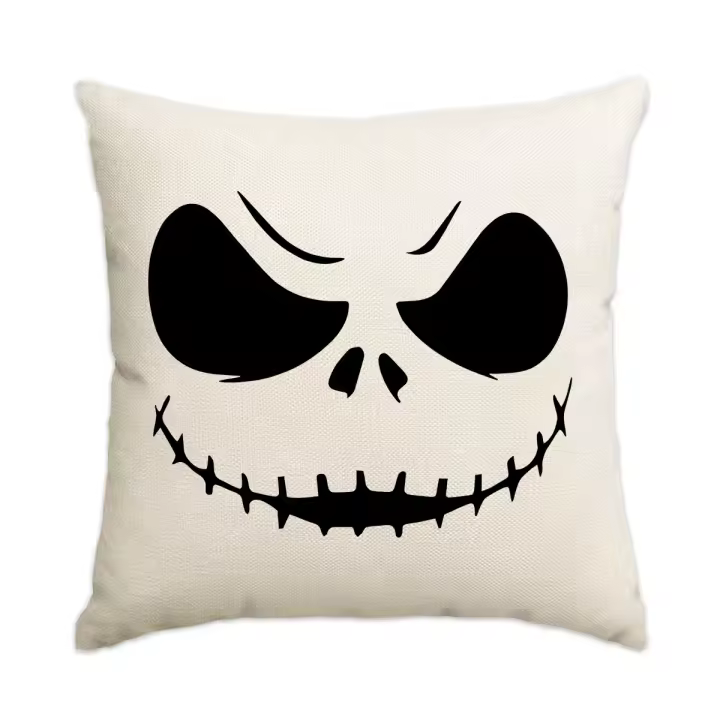 Funda de almohada de Halloween, expresiones de terror de Halloween, decoración del hogar, funda de cojín para sofá y sala de estar - 1