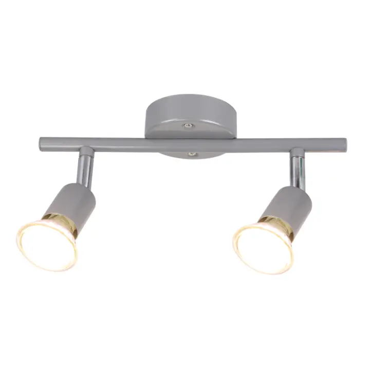 CBJKTX Foco de Techo LED Ajustable GU10 Focos de Techo 2 Lámparas Sala de Estar Industrial - 1