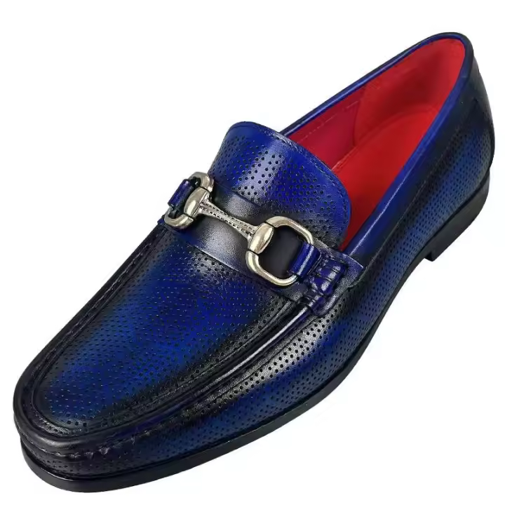 Hermosos hombres informales de verano, transpirables y antideslizantes, nuevos modelos de negocios, zapatos cómodos de cuero genuino para hombres - 1