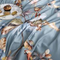 Svetanya Juego de Ropa de Cama con Diseño Floral Pastoral en Amarillo y Morado Tamaño Queen y King Algodón Egipcio Ajustable - details 6