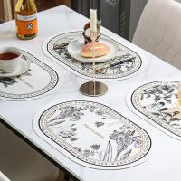 Juego de Placmates y Posavasos Estilo Nórdico para Hogar Mats de Comedor de Cuero PU para Boda/Fiesta - details 0