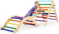 Escalador triangular de madera para niños pequeños, escalera para bebés, gimnasio interior, patio de juegos - details 2
