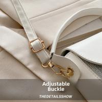 Bolso cruzado de lentejuelas de estilo coreano a la moda, bolso de sillín de Pu de medio círculo, correa ajustable, bolso de hombro de gran capacidad para mujer - details 18