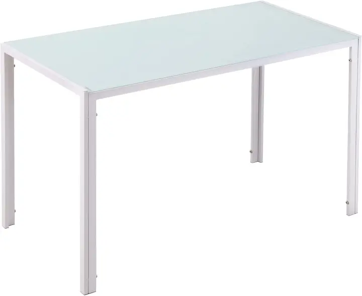 Mesa de Comedor de Cristal Mesa Rectangular para 4-6 Personas con Patas de Metal Multifuncional para Cocina Salón 120x60x75 cm Negro - 1