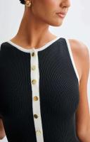 Elegante Vestido de Punto para Mujer Vestido Largo de Verano sin Mangas Estilo de Oficina Chic - details 6
