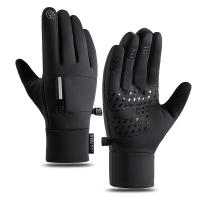 Guantes de motorista para hombre, polares de peluche resistentes a la abrasión, impermeables, para senderismo, 1 par - details 9