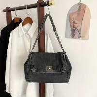 Bolso de hombro versátil y elegante de moda 2015 con correa de cadena - Casual, azul y blanco, gran capacidad, correa fija, forro de poliéster, bolso de mano - details 7