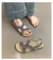 Sandalias planas de suela blanda antideslizantes y resistentes al desgaste de tendencia de color sólido a la moda para mujer - details 12