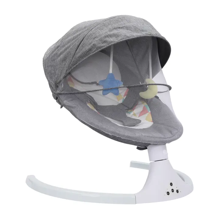 Mecedora eléctrica inteligente para bebé, cuna con Bluetooth, música, USB, mosquitera plegable extraíble, doble seguridad - 1