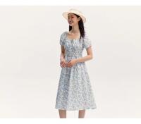 Vestido Semir para Mujer Verano 2024 Suelto, Elegante, Cuello Cuadrado, Cintura Recortada, Estilo Francés - details 8