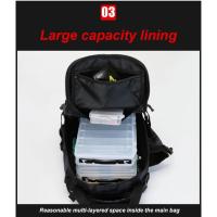 Mochila Pesca Multifunción 2025 - 40L Impermeable con 18 Compartimentos |   Equipo de Pesca/Senderismo/Ciclismo, Sistema Organización Modular (Incluye Funda Lluvia y Ganchos de Aluminio) - details 5