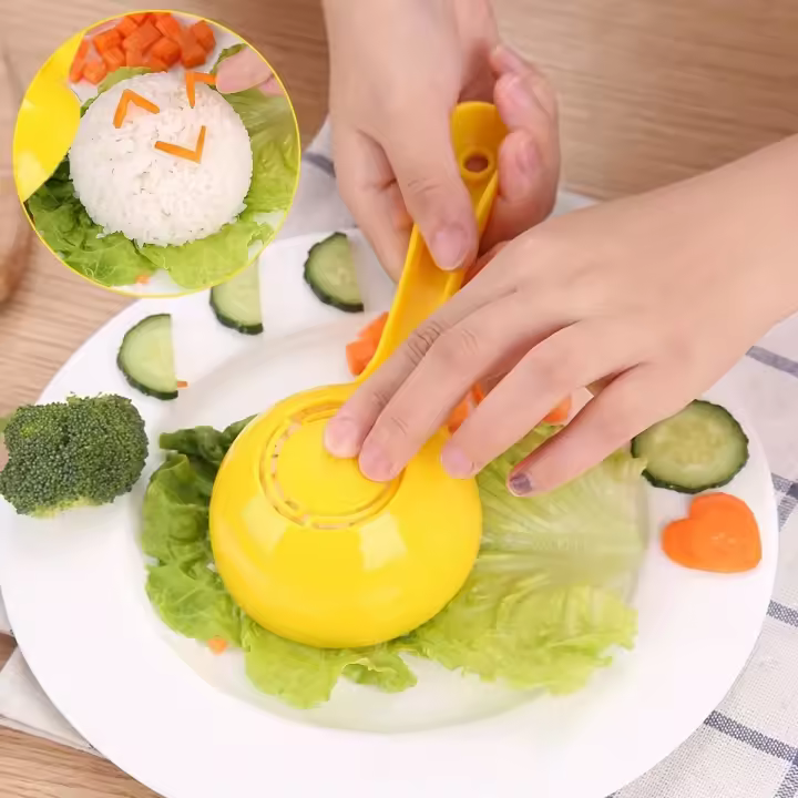 1 cuchara de arroz, molde antiadherente para cuchara de arroz DIY, cuchara de bola de arroz, cuchara de gachas de arroz semicircular, accesorios de cocina - 1