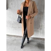 Abrigo de lana de manga larga Simple para mujer, moda de otoño e invierno - details 6