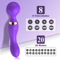 Vibración doble Vibradores potentes de doble uso para mujeres AV Magic Wand Estimulador de orgasmo del punto G Dildo Masturbador 2 motores 8 Vibrador 20 Modo USB Recargable Masajeador Juguetes sexuales femeninos para mujeres Adultos - details 1