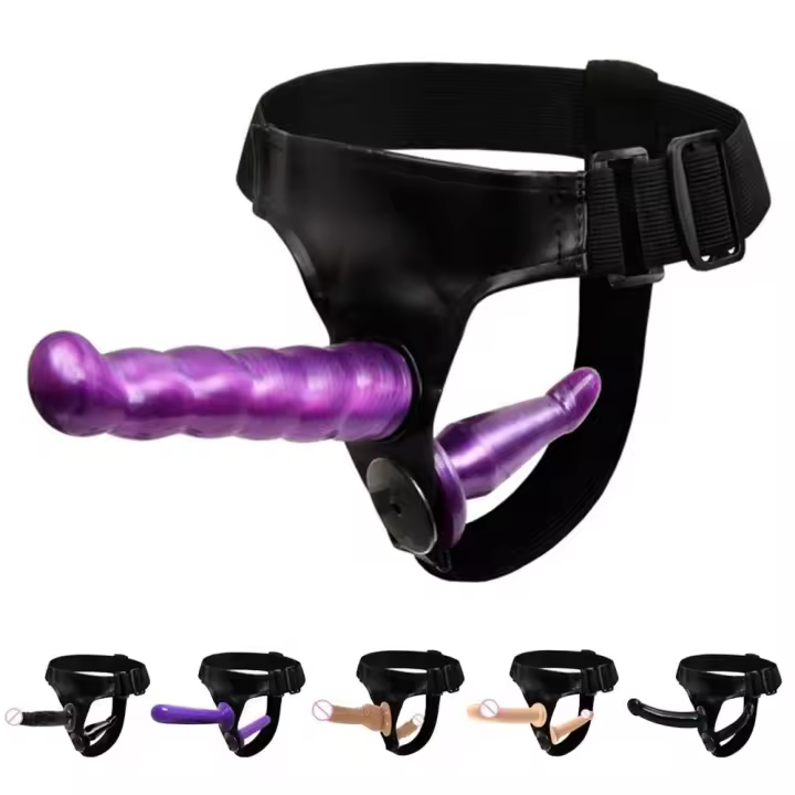 Cinturón de Arnes de Doble Dual Ultra Elástico para Mujeres, Parejas Juguete Sexual Suave para Anális - 1