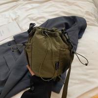 Bolso tipo cubo con cordón de estilo coreano, bandolera de nailon de gran capacidad de Color sólido, bolso de hombro de malla con correa ajustable - details 15