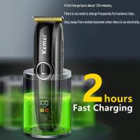 Kemei-cortadora de pelo profesional para hombre, máquina de corte de pelo recargable con pantalla LCD, carga rápida - details 5